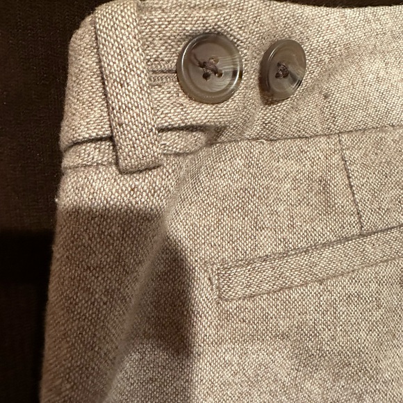 Banana Republic Tan Light Straight Wide Leg Low Rise Wool  Dress Pants Sz 8P - Picture 4 of 12